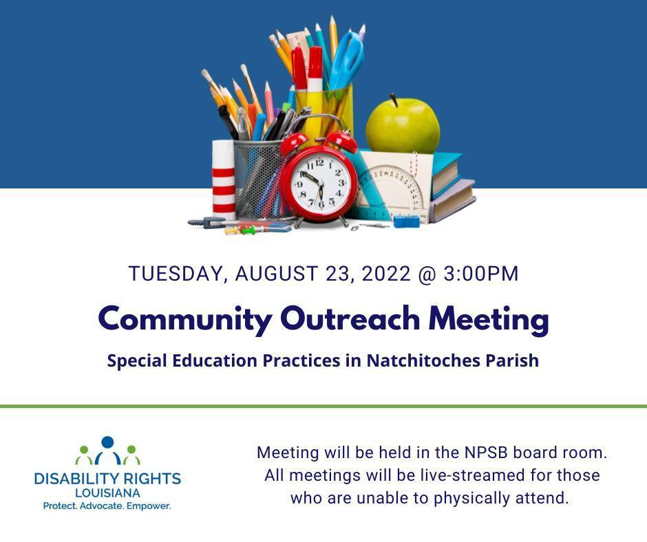 NPSB SPED Community Outreach Meeting August 2022