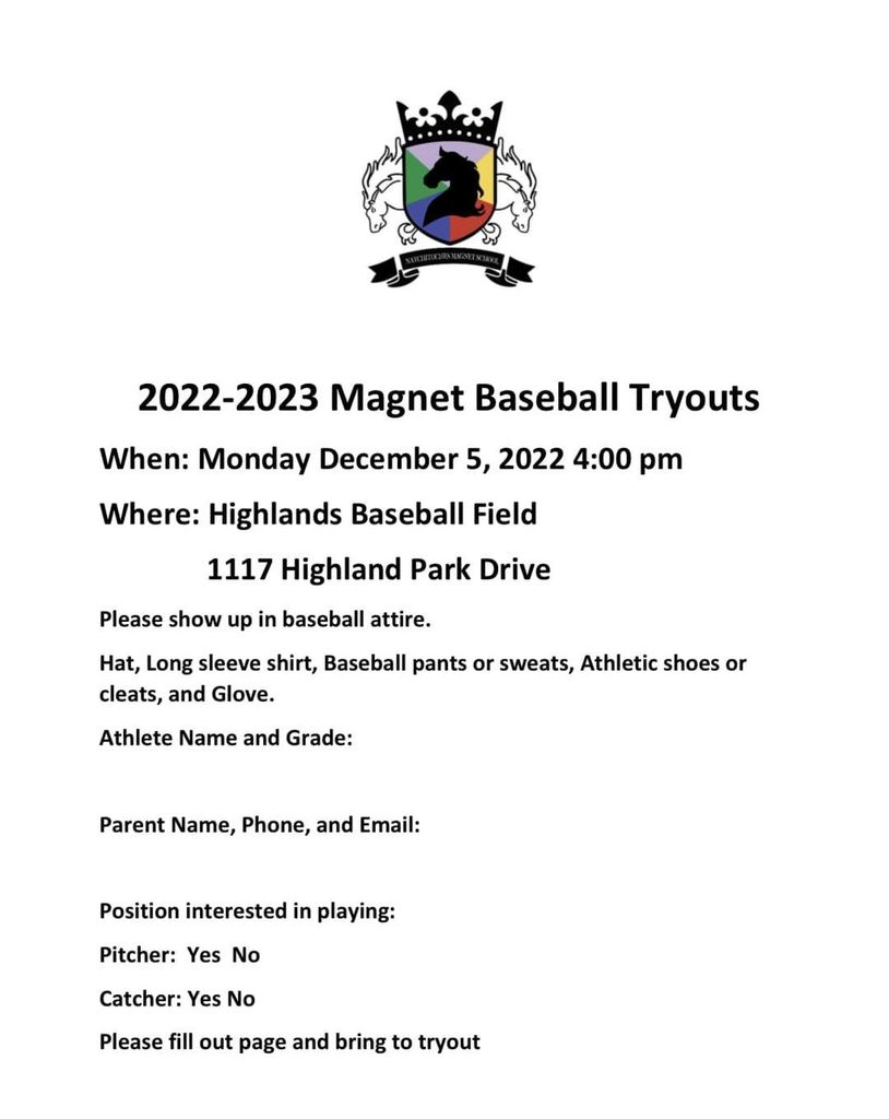 NMS 2022-2023 Baseball Tryouts